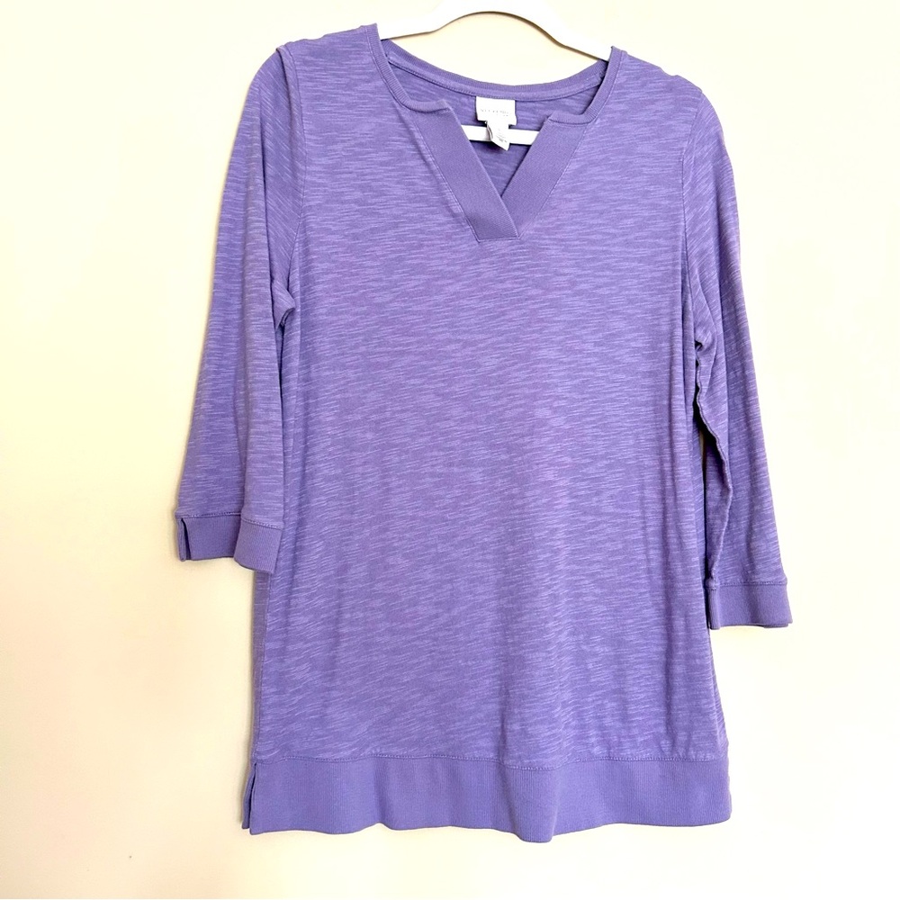 Weekends by Chico's Women’s Purple Lavender V-Neck Top
